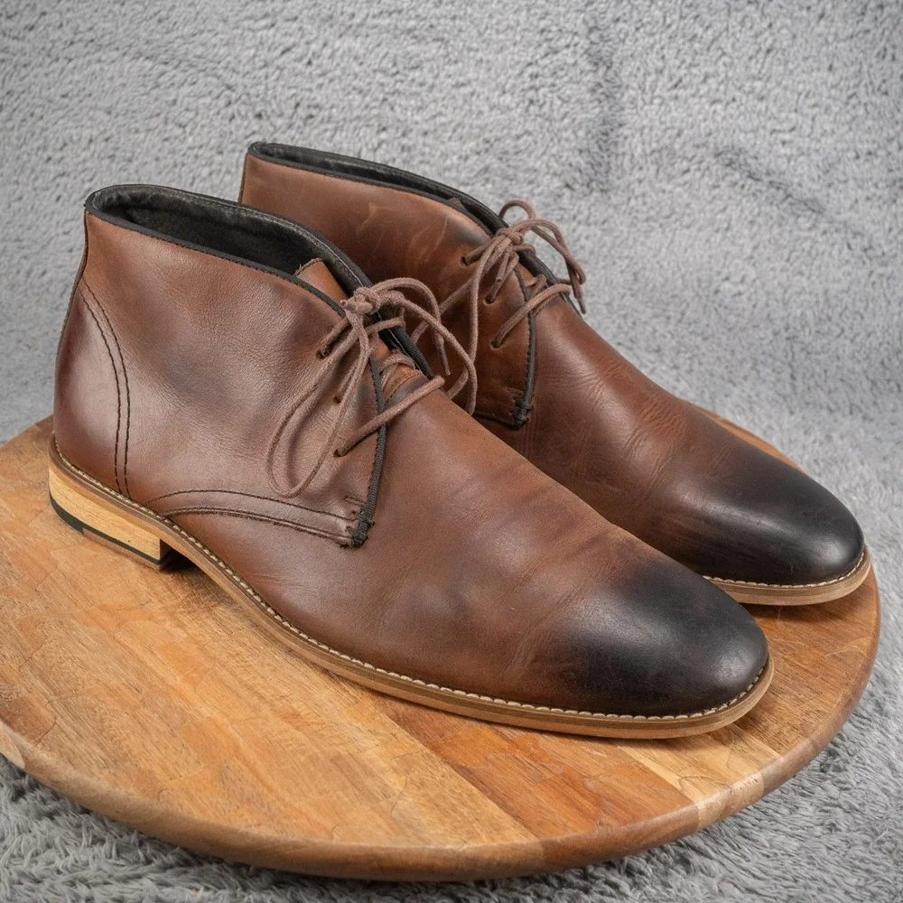 JOSEPH ABBOUD brown boots, lace booties,‎ size 11 d chukka